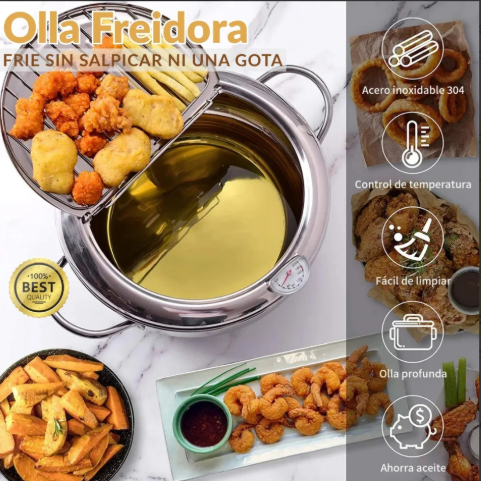 Olla Freidora Japonesa - Cocina crujiente y limpia, al estilo japonés 🇯🇵🍤