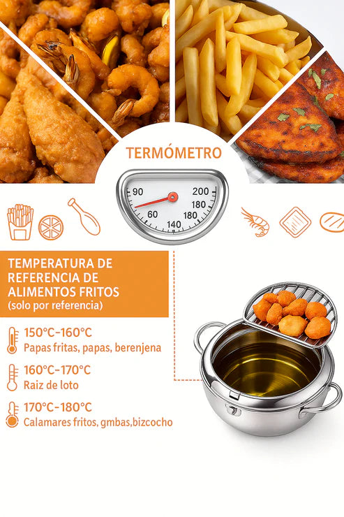 Olla Freidora Japonesa - Cocina crujiente y limpia, al estilo japonés 🇯🇵🍤